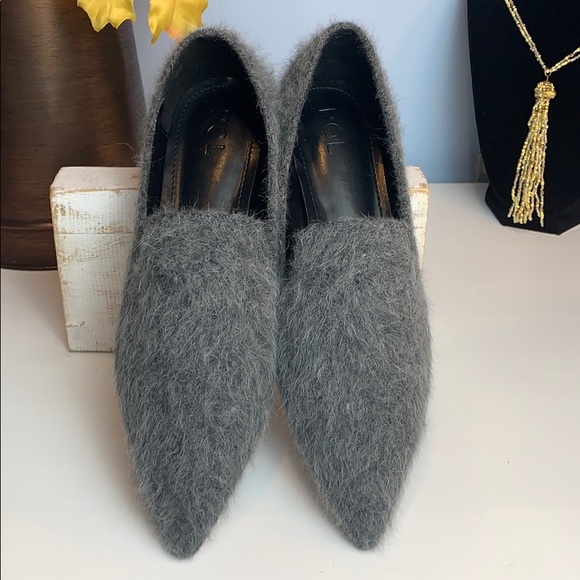POL Mohair Style Pointed Toe Flats in Charcoal - Picture 7 of 9